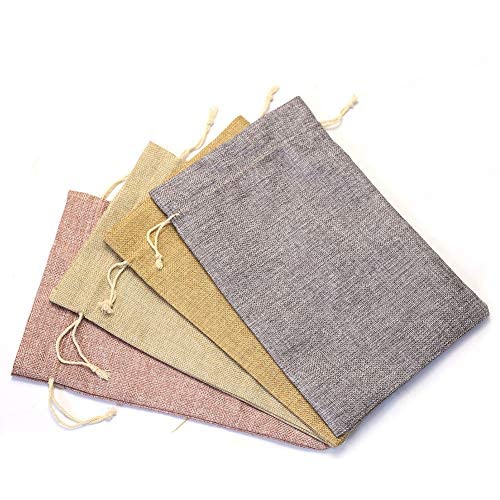 Jute Tassen, Verpakking van 12, Advent Kalender Tassen, Geschenken voor bruiloft, Verloving, Advent Kalender (Donker Bruin) 4