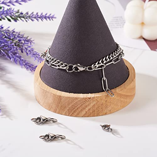 Stainless Steel Lobster Claw sluitingen met Open Jump Rings, Parrot Puller Clasps ketting bevestigingshaak voor DIY armband sieraden maken, 30 stuks