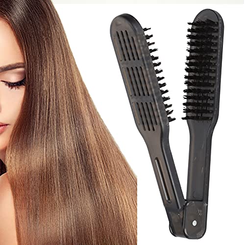 Double Sided Borstel Hair Straightening Comb, Hair Comb Hair Straightening Comb Styling Tools Bristle Comb Clamp, voor het verminderen van Split Ends van uw haar