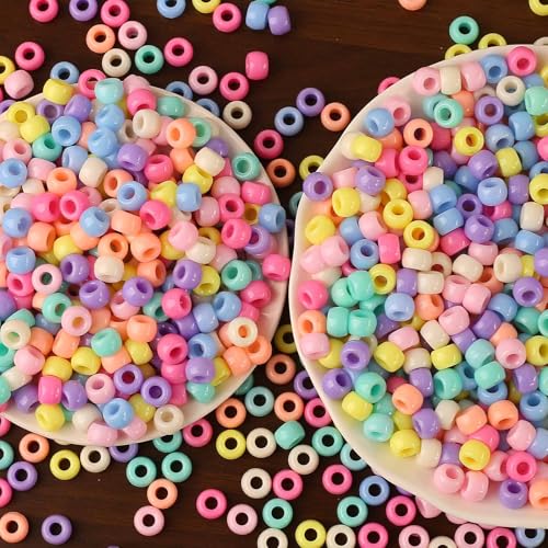 1000st Kleurrijke pony kralen voor String Large Hole 6x8mm Multicolor Pony Kralen voor sieraden, String armbanden Ambachten (Kleur-C) 3