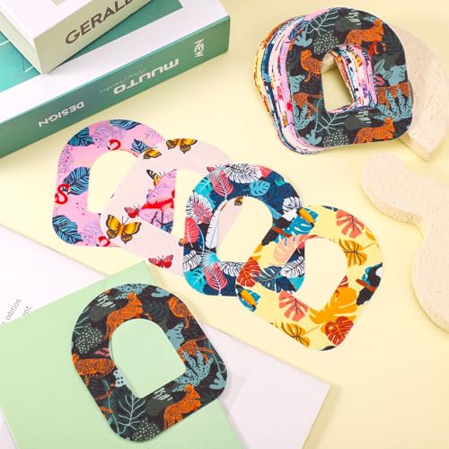 25 st Tropical Waterproof Lijm Patches, 5 Styles Tropical Flora Fauna Lijm Sensor Cover Ademende Overpatches Tape Sensor Stickers Compatibel met Omnipod 5 3