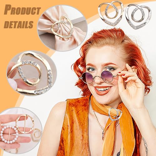 10st Sjaal Ring Clip, Shirt Ties Clips voor vrouwen Kleding Metaal Circle Gesp Kleding Decoratieve Accessoires Hoek geknoopt Knop voor Loose T Shirt Jurken (5 stijlen) 3
