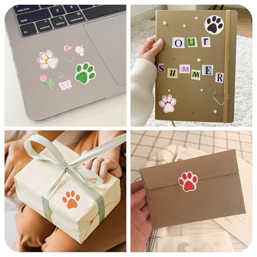 3 Rolls Paw Print Zelfklevend papier Stickers Kat Paw Afdrukken Tape Leuke Dieren Paw Afdrukken Zelfklevende Stickers Leuke labels Tag Stickers Decoratie DIY Present Wrapping Scrapbooking ambachten 3