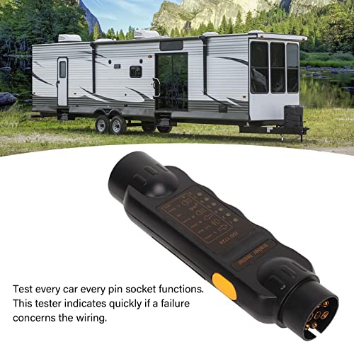 Trailer Plug Socket Tester, Trailer Socket Tester 7 Pin elektrische TOW BAR VEREIST CIRCUIT LichttestTROOL VOOR TRUCK RV (zwart label) 5