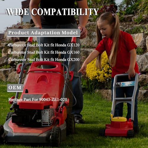 Carburator Carb Stud Bolt Kit fit GX120 GX160 GX200 Replce 90043-ZE1-020 3
