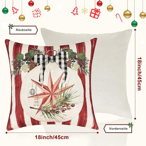 Kerstkussensloop (roodwit)