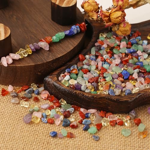 430 st. Edelstenen kralen, 7 Chakra set, het genezen van stenen met onregelmatige geborstelde gaten voor doe-het-zelf armbanden sieraden maken, natuurlijke stenen (7 Chakra)