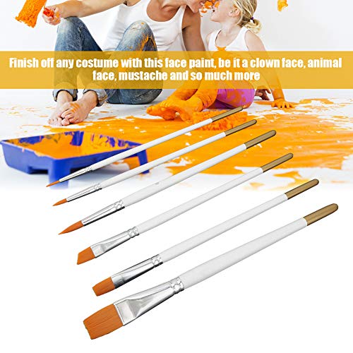 6 stukken borstelset Nylon borstelset voor acrylverf aquarel olie make-up Cosplay Party Flash Tattoo Body Painting Halloween 4