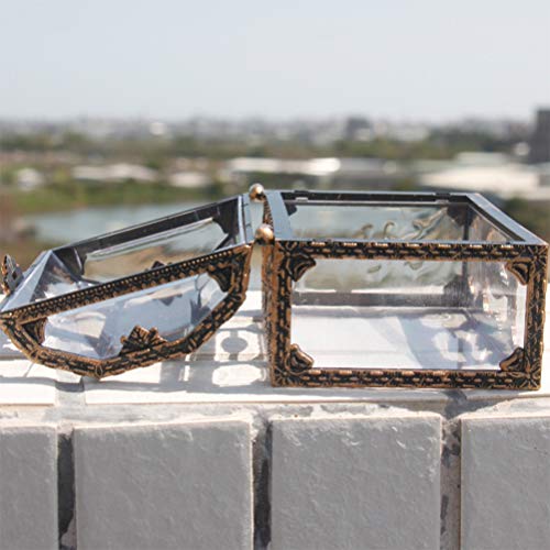 Laduup Pirate Treasure Chest Rechthoekig Vintage Treasure Chest Transparent Design Antiek sieraden doos geschenk doos ringen geval 4