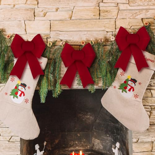 Rode Bows Kerstmis - 6 stuks Kerst Bows 20 x 15 cm - Kerstboom Decoratie Bow for Crafts Kerstmis Krans, Kerstboom Decoratie, Deur Decoratie Kerstmis 3