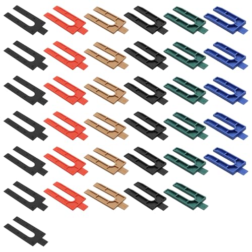 Zee 40-delige kunststof vulset, vulset, 6 maten kunststof vulstoffen (1 mm - 6 mm), kleur-gecodeerd, eenvoudig te installeren, ideaal voor latten, vleugelbevestigingen en afstanden