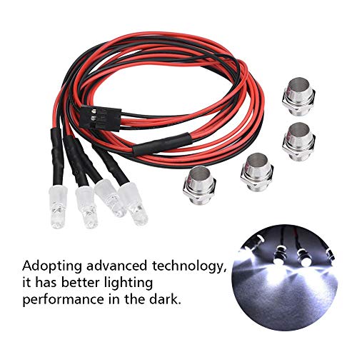 RC LED Light auto,4Pc ̈1ck Scheinwerfer RC Zubeh?r LED Lighter f ̈1r Modell Drift Auto Fahrzeug(2#wei?es licht) 3