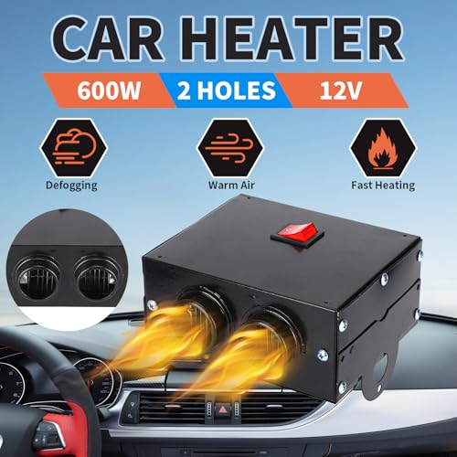Auto Defogger Defogger, 12V 400W-600W Heizung 2 Loch Winter Schnellheizung Windschutzscheidbe Frost Entfernen Geräuscharm 4