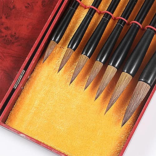 7 Pack Chinese kalligrafie borstel Set Schrijven Tekening Inkt Penselen, Japanse Kanji Sumi pen voor professionele beginner