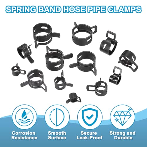 Spring Belt slangklemmen voor 6.5-7.2mm OD slang, 20st Siliconen Vacuüm Constante spanningsbanden Clips voor brandstoflijn, Siliconen luchtslang, Waterpijp, Zwart 4