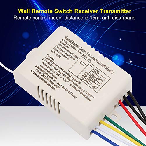 Muur afstandsbediening Switch 4 Manieren AAN/UIT 220V Digitale draadloze wandlichtontvanger Transmitter afstandsbediening switch Afneembare compact receiver Kit 4