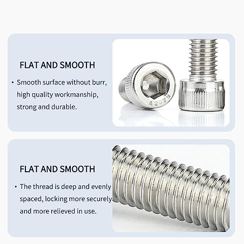4 st M10 Hex Bolt Socket Cap Head Hex Socket Bolt A2 Roestvrij staal 1,25mm Fijne pitch Machine bevestigingsapparaat hardware(M10*40) 3