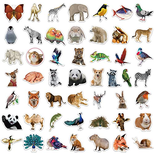 Animal Sticker Set Stickers Kinderen Tieners 50 stuks Dieren Waterdichte Vinyl Stickers Laptop Skateboard Koffer Helm Auto Fiets mobiele telefoon Motorrijwiel Bike Scrapbook Cadeau 5