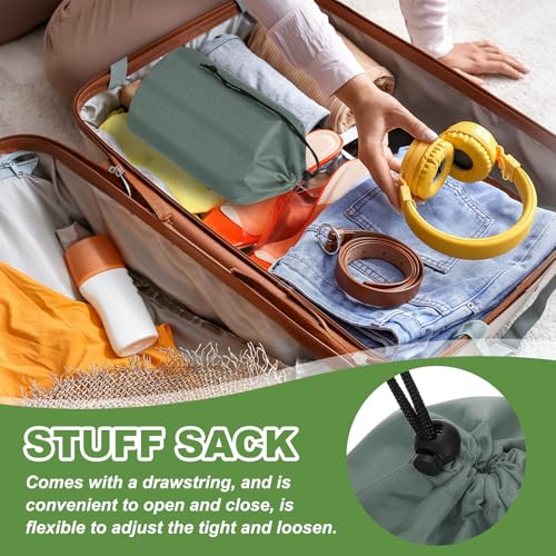 Stuff Sack, 2 stuks 15x25cm Waterdichte Outdoor Opbergzak Draagbaar Koordstof Flap Bag Lichtgewicht slaapzak voor Camping Wandelen Reizen, Grey 4