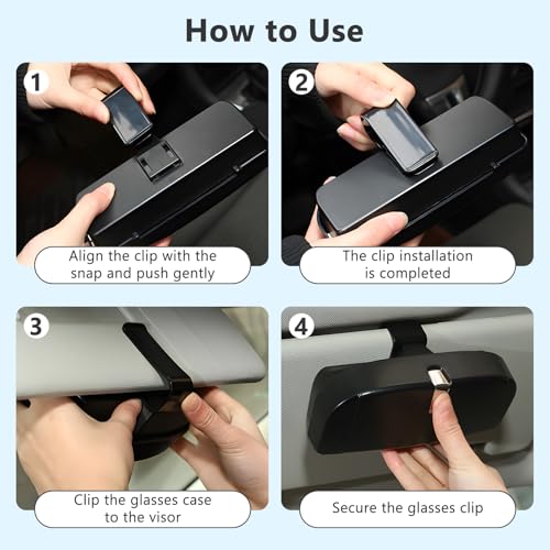 Auto zonnebril houder ABS auto glazen geval opslaghouder Clip Case Organisator Box Universiële glazen Organisator met ticket kaart clip, zwart 4