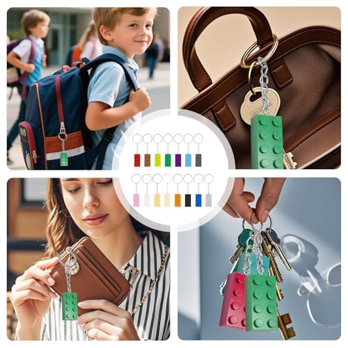 Pak van 15 Key Chains, Bouwblokken, Kleurrijke Plastic Keychain set voor Lego Keychain, Verjaardagsgeschenk, Bag Hanger, Decoratie 5