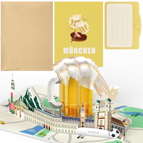 Munich Pop Up Card - 3D Travel Cadeaubon voor München reis of huwelijksreis, Cadeaubon, Travel Coupon voor verjaardag, Munich Cadeaubon voor Kerstmis