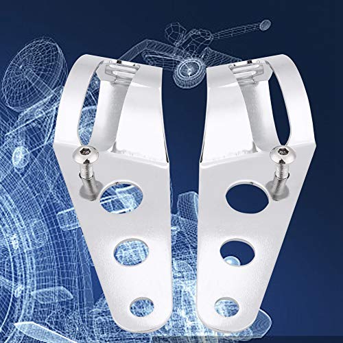 Vork Koplamp Montage Bracket, 35-43mm Motorfiets Koplamp Bracket Vork Buis Clamp Kit voor Chopper Cafe Racer(Chrome) 5