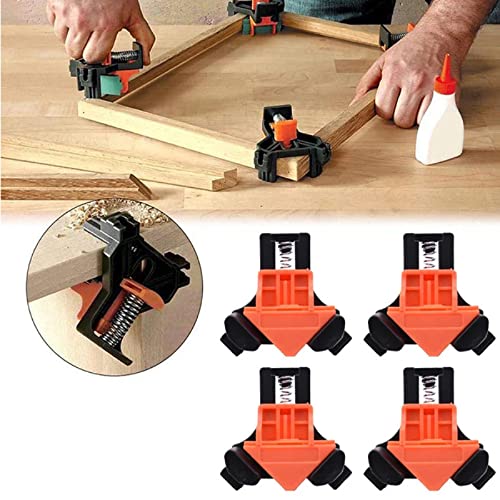 4st Houten Hoek Klemmen voor Houtwerk - 90 graden Hoek Houten Klem Hoek Klem Klem Klem voor het maken van kabinetten Meubels Reparatie Aansluiting DIY Handgereedschap Lasbak 4