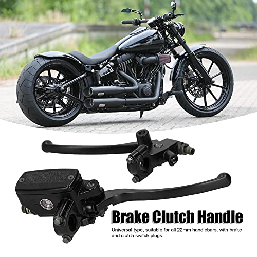 22mm Remmenkoppeling Hoofdcilinder, Handvat voor Universele Motorfiets Montage Hydraulische Remmen Koppeling Lever Zwart CNC Aluminium Legering 4