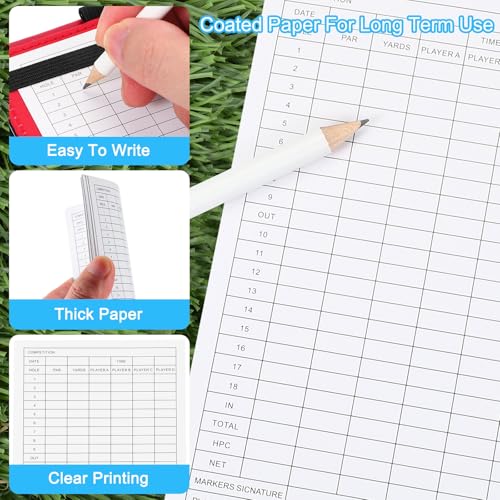 Golf Scorevel, 20 vellen 16x10cm Golf Scorecard Record Scorecard voor Tracking Score Record Tools, Outdoor Golf Club Accessoires, Wit 3