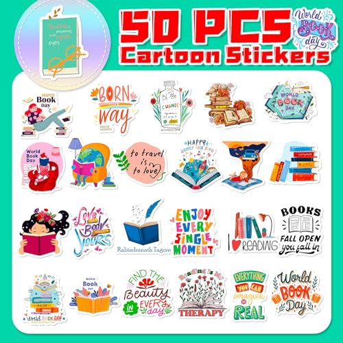 Lezen Sticker Set Kinderen Tieners 200st Waterdicht lezen Vinyl Decals Laptop Skateboard Kofferhelm Autofiets Mobiele telefoon motorfiets Scrapbook Dagboek Mugs