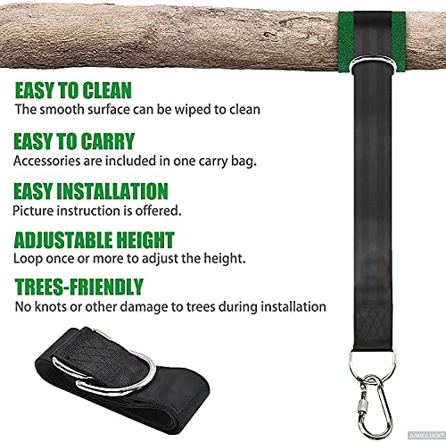 Boom Swing riemen hangen riemen Kit houdt 300kg, Ultra Strong 1.5M/5ft Swing hang riem met Safer Lock Snap Carabiner en Boom bescherming Pads voor Patio hangmatten en Swings