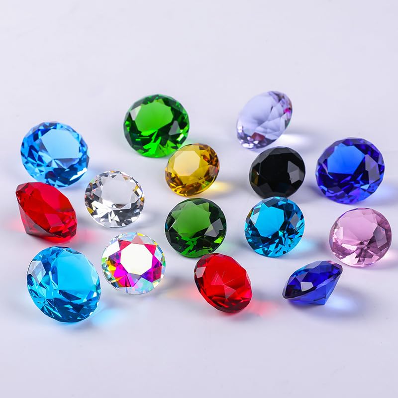 Acryl Diamanten Kleurrijk Ca. 145 stuks 20mm Diamond Crystals Transparant Crystal - Transparant Tafel Decoratie Sprinkle Decoratie Bruiloft Decoratie (20mm Diamanten Kleurrijk) 4