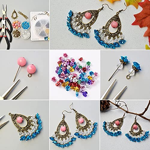 920-950 st 12mm aluminium Rose Bloem kralen Tiny 3D metaal bloem Spacer kralen Donkerrood voor sieraden ketting armbanden oorbellen maken, Willekeurige kleur 3