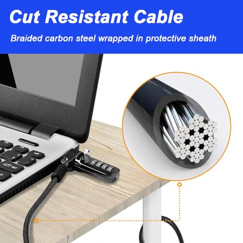 Laptop Security Lock Kabel, 4 digitale wachtwoordbeveiliging Computer Kabelbeveiliging, Anti-diefstal slot Compatibel met Dell Notebook (pakket van 2) 5