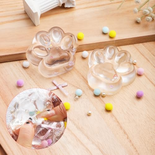 2pc Kat Paw Knijpen Speelgoed, Taba Zachte kattenpoot Kawaii Jelly Kitty Paw Ontspannende dieren Stress Ontspannende Fidget Speelgoed voor kinderen Tieners Volwassenen (Stijl 5) 5