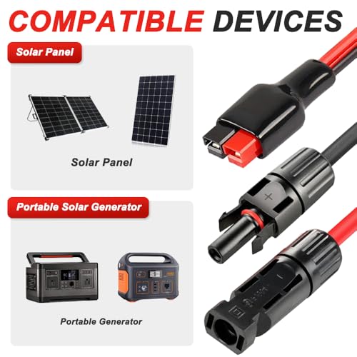 Solar Module Kabelset met 45A Plug, 10AWG Plug en Socket to 45A Extension Cable for Solar Module, 2 Pieces, 60 cm 4