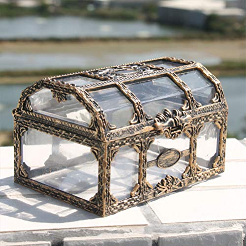 Laduup Pirate Treasure Chest Rechthoekig Vintage Treasure Chest Transparent Design Antiek sieraden doos geschenk doos ringen geval 3