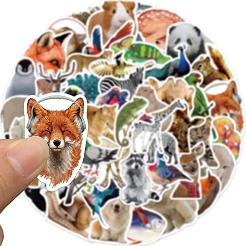 Animal Sticker Set Stickers Kinderen Tieners 50 stuks Dieren Waterdichte Vinyl Stickers Laptop Skateboard Koffer Helm Auto Fiets mobiele telefoon Motorrijwiel Bike Scrapbook Cadeau 4