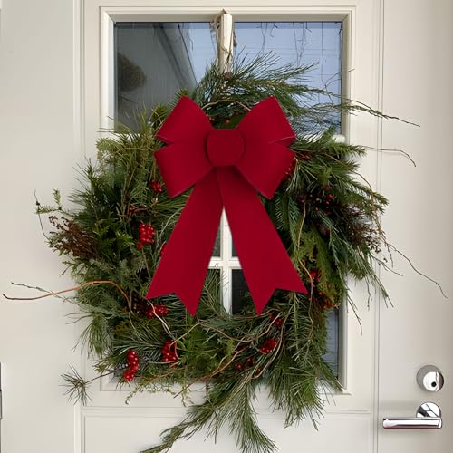 2 stuks Kerst Bows 23x30cm Grote Rode Deur Bows Kerstboom Ornamenten Kerstkransen Bows for Cadeau Wrapping Holiday Party Decor