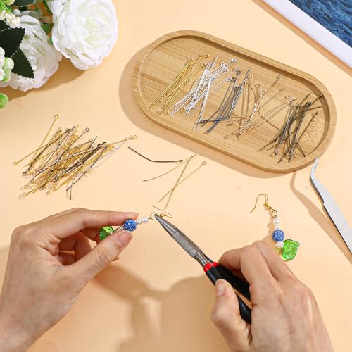 600 Stuks Oogspelden voor sieraden maken, 6 inch roestvrij stalen oorbellen maken leveringen, Straight Metal End, Straight Pins voor DIY Craft oorbellen armband 3