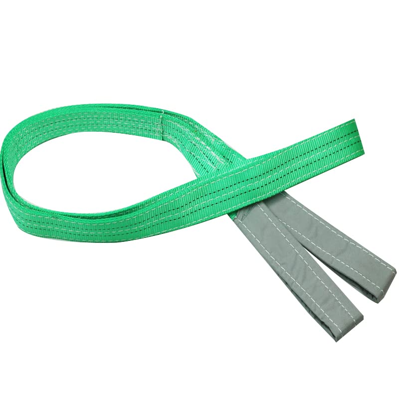 Duplex Polyester Webbing Lifting Heavy Duty Flat Cargo Sling Strap Anti-Cut en Anti-Abrasie Behandeling Rigging Lifting riemen voor het verplaatsen van opslag 2T 2M Groen