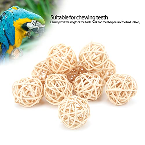 10 stukken Rattan ballen, Natural Parrot Parakeet Kauw Speelgoed Rattan ballen voor Parakeet Budgie Cockatoo Hangen DIY Crafts 4