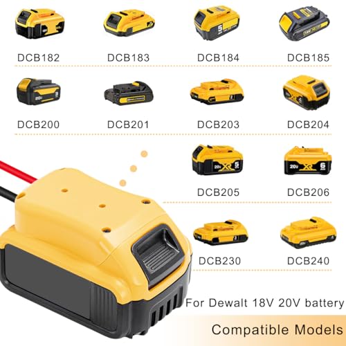 Verpakking van 2 Dewalt Batterij 20 V 18 V Power Inverter voor DIY RC Truck Car Light met 12 AWG Bedrading Hang, Switch en Fuse