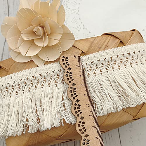 10 yards 6cm breed wit katoen kwastje kant lint franje trimmen franje trimmen naaien accessoires voor DIY kostuums kleding gordijn kleding tafelkleed bruiloft decoratie
