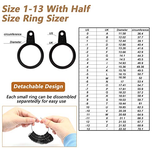 11 Stuk sieraden Ringmeter gereedschap Set, Ring Mandrel, Ringmeter, Ring Reparatie Gereedschap, Rubber Hamer, Plastic Ringmeter, Juwelen Schoonmaak Kleding, Polijststoken, Gepolijste Agaat 3