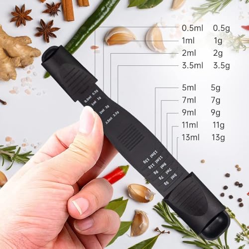 Zee Set van 2 maatlepels Verstelbare tweekoppige maatlepel met negen snelheden en meerdere trays voor massief poeder 4