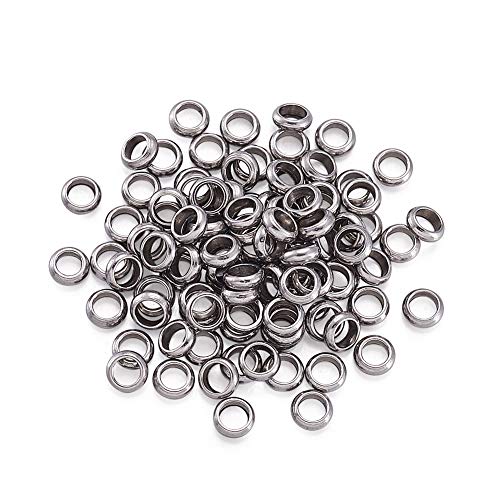 100 st Roestvrij stalen Ring Spacer kralen 4x1,5mm metalen stopper kralen voor ketting armband sieraden maken gat: 2mm