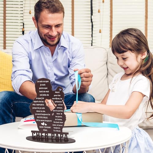 Cadeaus voor vader van dochter - CHER PAPA Houten Teken van Frans - Dad Daughter Cadeau voor verjaardag - Vaderdag Gift & Birthday Cadeau voor papa 3