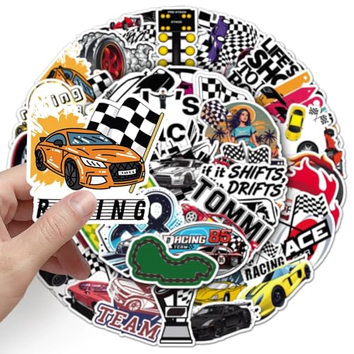 Jeugd volwassen Racing Stickers 50 Pieces Racing Car Vinyl Set Auto Motorfiets Fiets Skateboard Snowboard Bagage Laptop Koffer Helm Motorfiets Computer 3